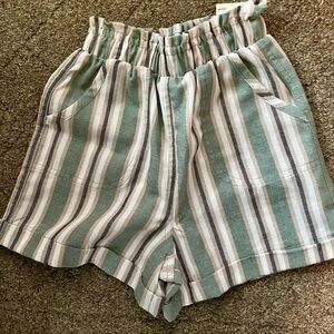 NWT Girls Paper Bag Striped Shorts